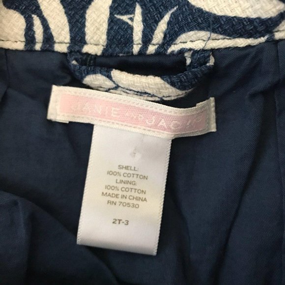 Janie And Jack Parisian Chic Blue White Jacket 2-3T - Picture 5 of 6